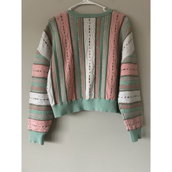 Cools Club Coogi Style Sweater Size 12 Groovy Unique Colorful Slightly Cropped - Picture 2 of 10